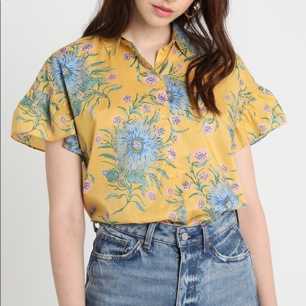 Madewell Van Gogh Floral Button Down Top